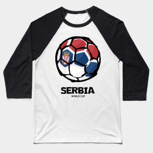 Serbia Football Country Flag Baseball T-Shirt